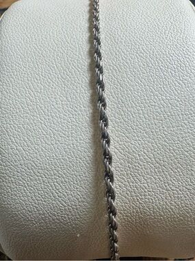 925 Sterling Silver Rope Chain Bracelet 10
Inch Twisted Link Jewelry